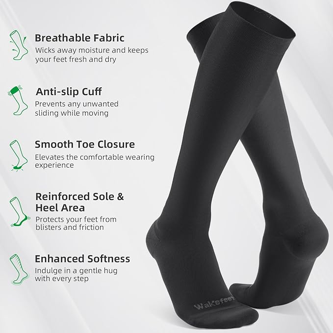 2 Pairs Compression Socks Women and Men, Compression Stockings Women for Calf Recovery, Relief, Discomfort