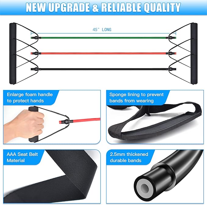 Brebebe Door Anchor Strap for Resistance Bands Exercises, Multi Point Anchor Gym Attachment for Home Fitness, Portable Door Band Resistance Workout Equipment, Easy to Install, Punch-Free, Nail-Free