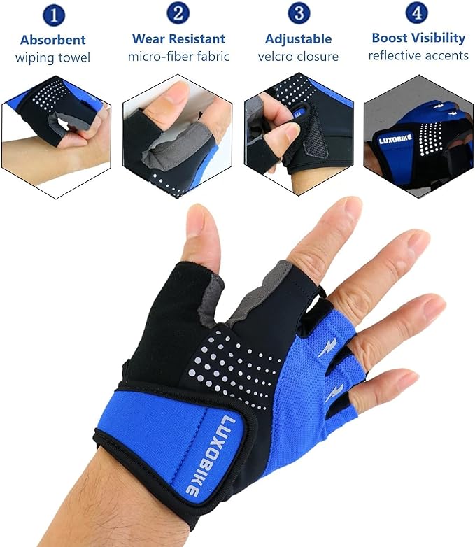 Cycling Gloves Mountain Bike for Men – Shock Absorbing SBR Gel Padded – Anti Slip Palm – Ultra Breathable – Specialized for Mens Bicycling, Biking, MTB Biker, Road Bicycle Riding