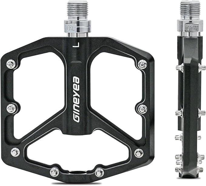 Bike Pedals, Universal Fit Bicycle Pedals Aluminum 9/16" Sealed Bearing Lightweight Wide Flat Platform for Road Mountain BMX MTB Bike