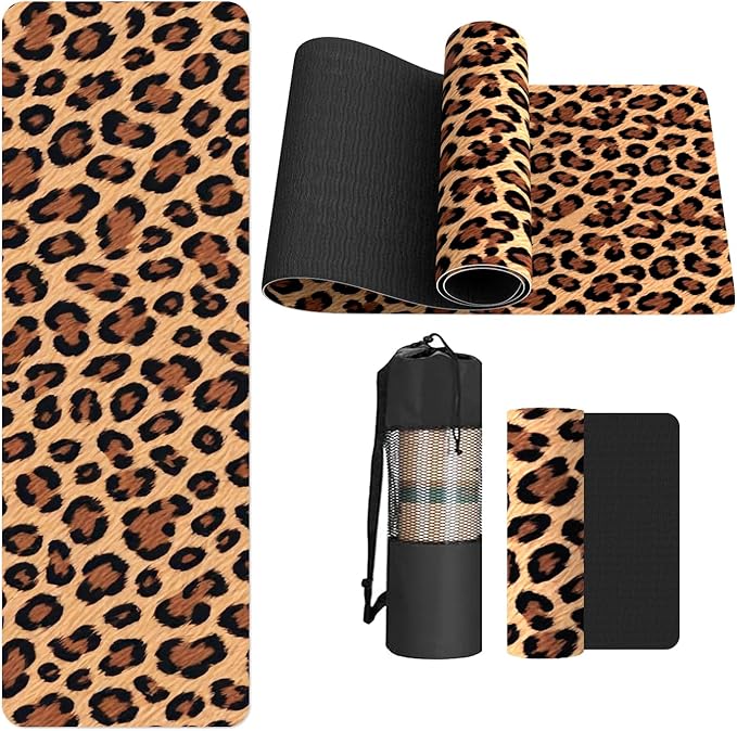 FOLAI Extra Thick Yoga Mat 6mm - Non-Slip Exercise Mat for HIIT, Pilates & Home Workouts & Workout with Free Carry Strap