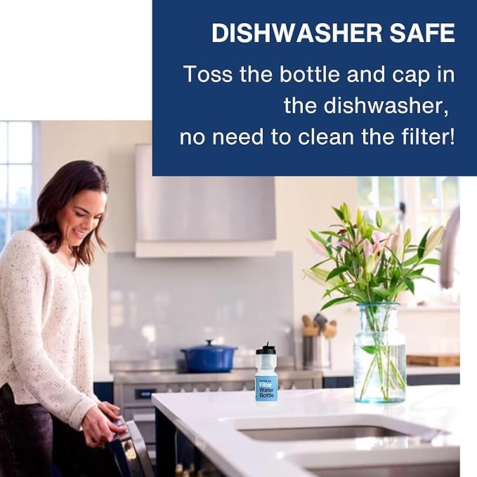 Campbell Ultrafiltration+ Water Filter Bottle - 16 fl. oz., Purification On the Go, Reusable, BPA-Free, Dishwasher Safe, Assembled in USA - Essential for Clean Hydration Anywhere