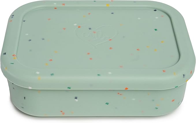 Leak Proof Bento Box Food-Grade Silicone Bento, BPA, Phthalate, Lead, & PVC Free - Bento Lunch Box for Daycare, Kids, & Adults - Leak Resistant Sets With Lids Snack Box Container (Green)