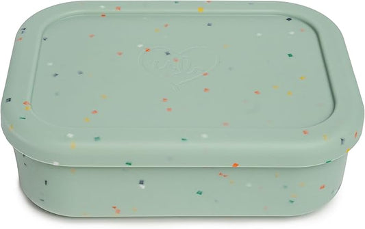 Leak Proof Bento Box Food-Grade Silicone Bento, BPA, Phthalate, Lead, & PVC Free - Bento Lunch Box for Daycare, Kids, & Adults - Leak Resistant Sets With Lids Snack Box Container (Green)