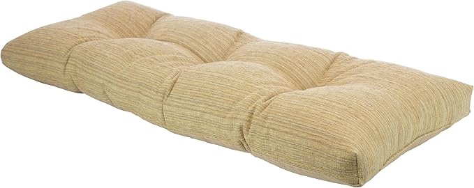 Klear Vu The Gripper Omega Non-Slip Tufted Bench Cushion for Indoor Furniture, Assembled in USA, Entryway Storage, Bay Window, Corner Nook or Piano Seat, 43 Inches, Chenille Natural