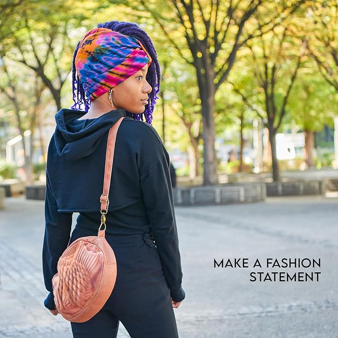 CHARM Hippie Headband Womens Turban - Boho Bandana Hair Wrap Men Head Band Scarf A