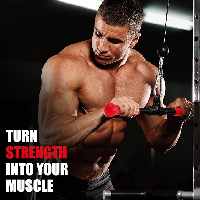 V-shaped Bar Straight Rotating Bar Curl LAT Pull Down Bar D Handle Double D Row Handle With PU Grip Environmentally Odorless, Lat Pulldown Attachments Cable Machine Attachment for Home Gym