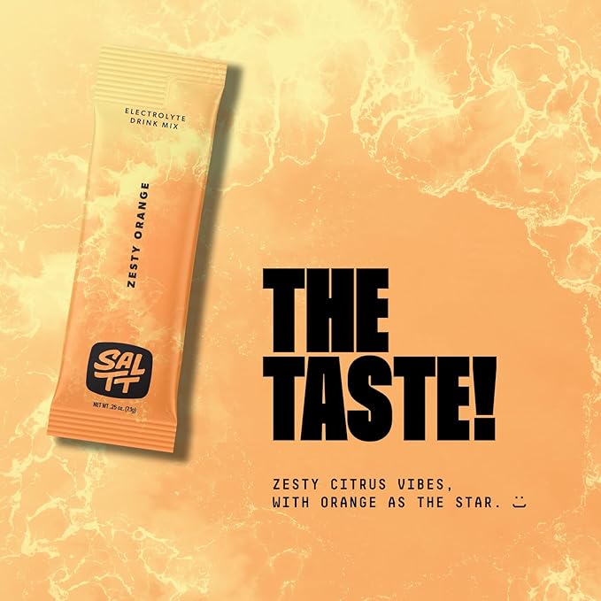 Keto Chow SALTT Electrolytes Powder Packets, Zesty Orange (30 Hydration Packets) - Magnesium, Potassium, Sodium, Trace Minerals - Vegan, Sugar Free, Gluten Free - Travel Essentials - Made in USA