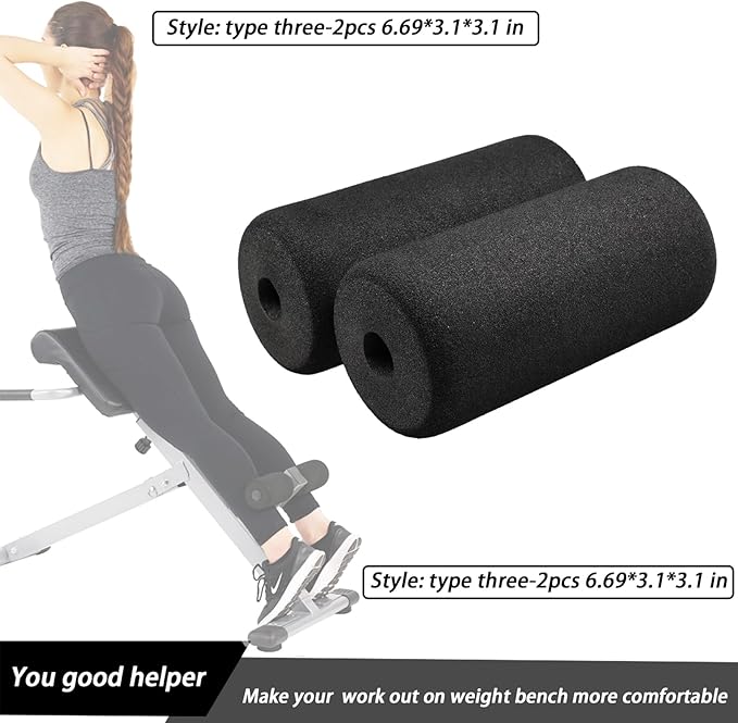 Protective Pads Cushion (6.69 * 3.1 * 3.1 in), Sponge Rollers for for Exercise Equipment Workout Machine-Sit ups, Barbell Bench
