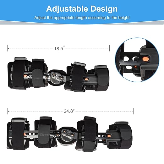 Hinged Knee Brace Post-Op ROM Immobilizer Leg Braces Orthopedic Patella Support Orthosis for ACL, MCL and PCL Injury Adjustable for Left and Right Legs Stabilizer Women & Men One Size