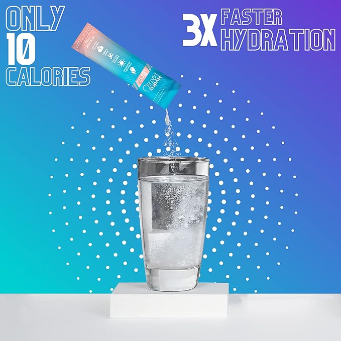 HydroMATE Electrolyte Powder Variety Pack Hydration Packets Low Sugar 16 Count