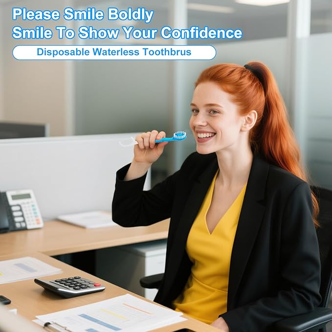 5 in 1 Toothbrush & Floss, 26Pcs mini toothbrushes with Toothpaste, All in one Oral Care on The go, 5 in 1 mini Brush, Toothpaste and Floss, Disposable Travel Toothbrush Set (2)