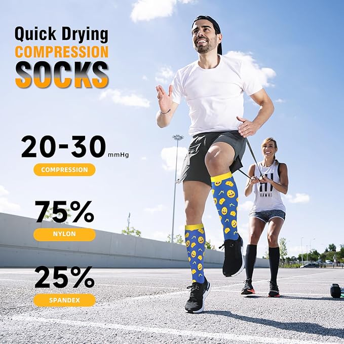 bropite Halloween Compression Socks for Women & Men Circulation-Support Knee High Socks 20-30 mmhg-Best for Running,Medical,Nurse