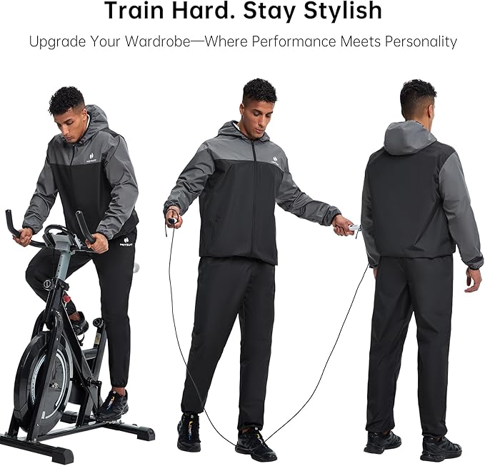 HOTSUIT Sauna Suit for Men Weight Loss Sweat Suits Gym Workout Exercise Sauna Jacket Pant Full Body