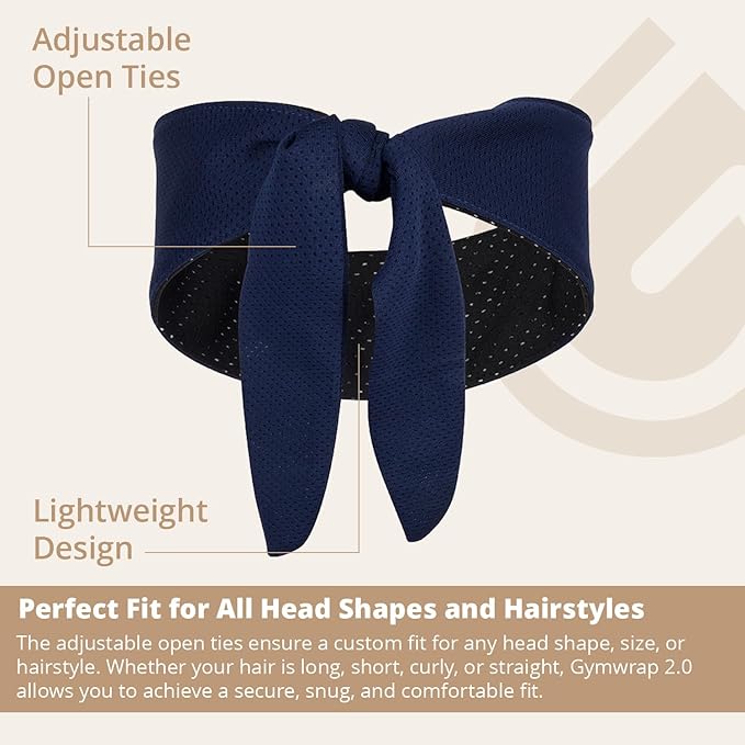 2.0 by Gymwrap - Sweat-Wicking Workout Headband for Women & Men - Adjustable Headband for Sports, Running & Outdoors