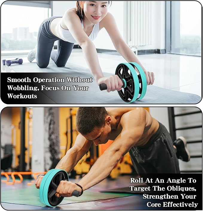Ab roller wheel abdominal exercise core workout weight loss no noise easy to assembling light weight perfect home gym equipment for men & women