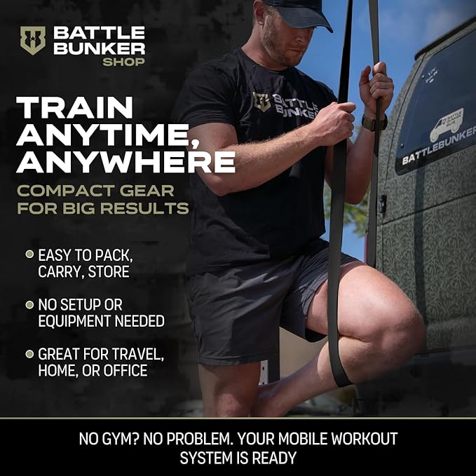 Battle Bunker Premium Resistance Bands - Natural Exercise Bands for Strength Training, Pull-Ups & Recovery - Fitness Band for Home, Gym & Mobility Workouts- Crush Your Goals Anytime- 3-Pack- 10-125lbs
