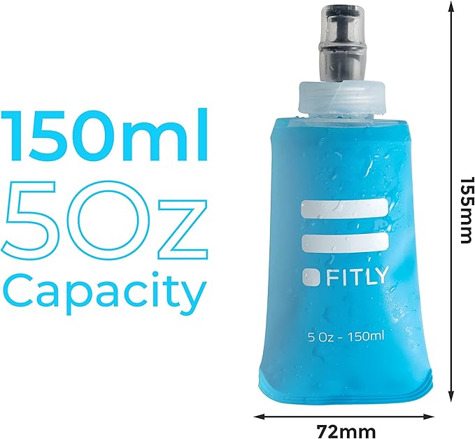 Soft Flask - Shrink As You Drink Soft Water Bottle for Hydration Pack - Folding Water Bottle Ideal for Running, Hiking, Cycling, Climbing & Rigorous Activity