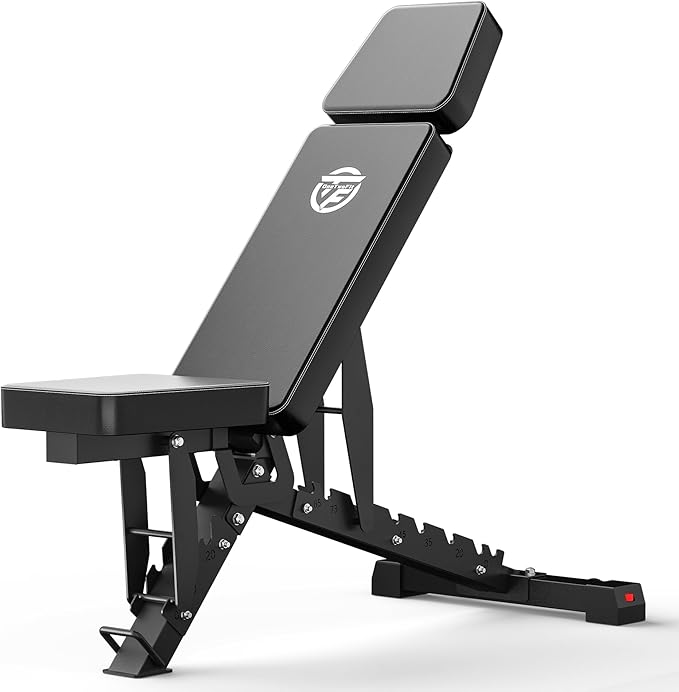 Weight Capacity and Strength Training Bench, Fitness Weight Bench for Garage and Home Gym Workouts