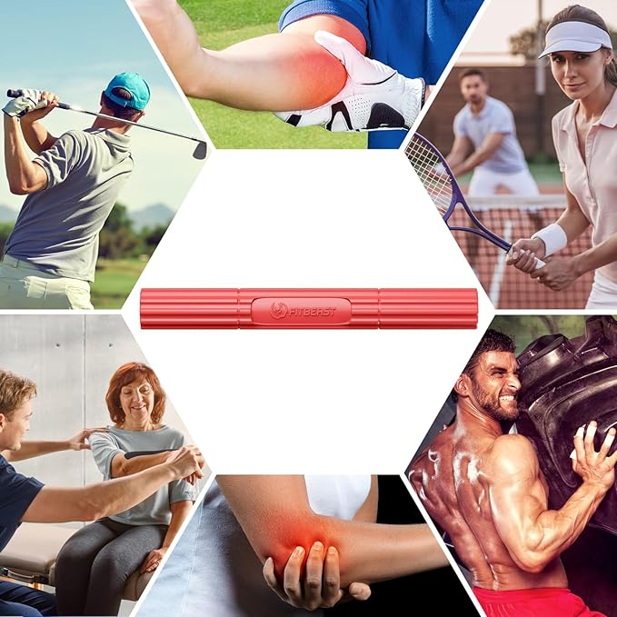 FitBeast Flex Therapy Bar, Tennis Elbow Therapy Bar - Ideal for Relieve Tendonitis Pain & Improve Grip Strength, Fitness Resistance Bar for Golfers Elbow & Tendinitis, Twist Bar for Physical Therapy