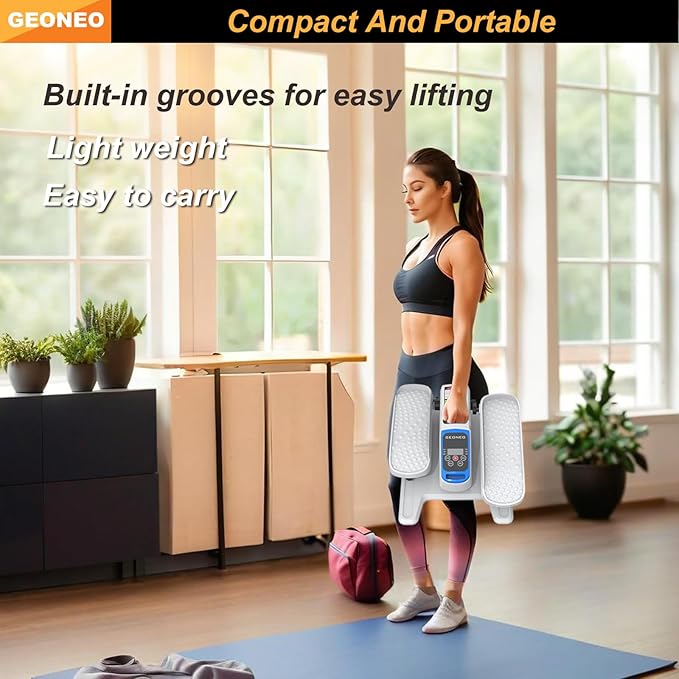 Under Desk Elliptical Machine, Electric Ellipse Leg Exerciser for Senior, Quiet and Compact Electric Seated Pedal for Home with Display Monitor, Remote Control and 12 Adjustable Speeds