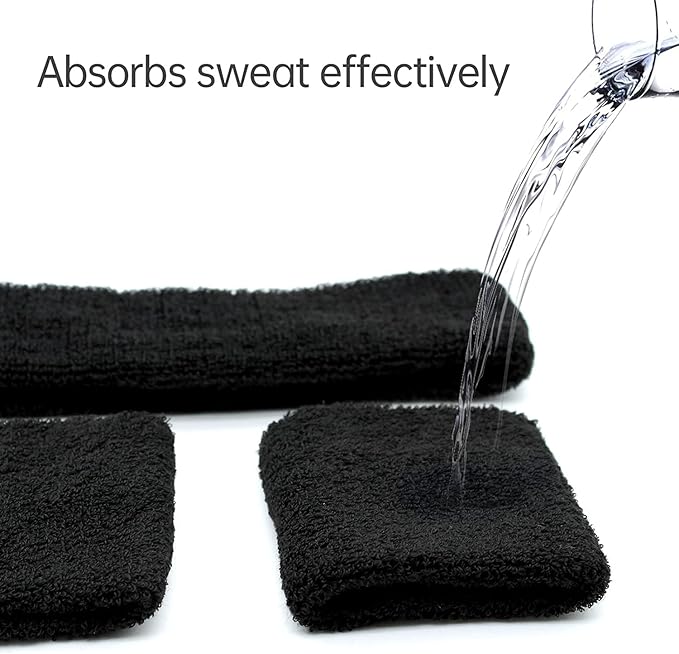 10 Pair Sweat Bands for Wrists,Tennis Wristband Absorbing Cotton Terry Cloths Arm Sweat Bands for Women Men Wrist Band for Football Basketball, Running