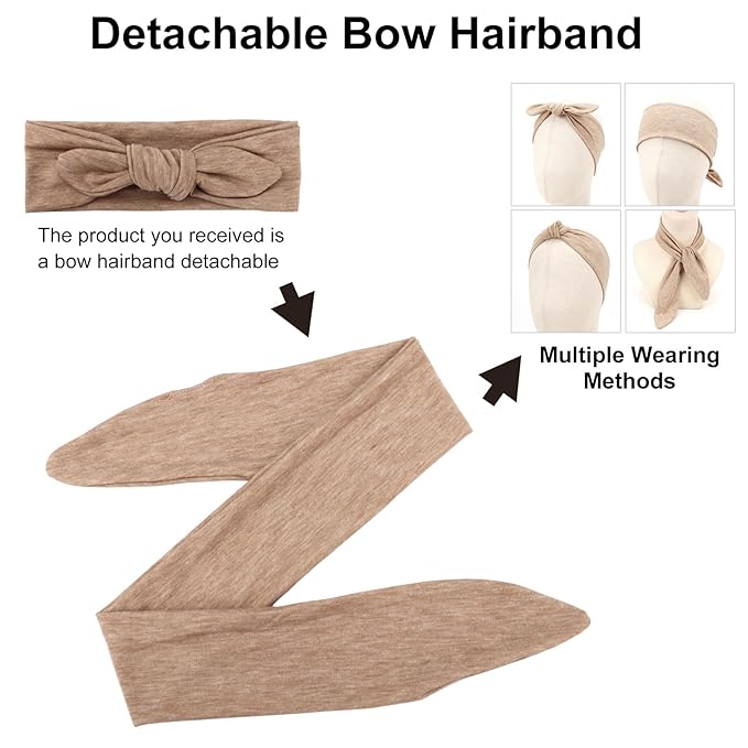 DRESHOW 8 Pack Adjustable Knotted Headbands Non Slip Elastic Yoga Hair Bands Solid Colors Headbands for Women and Girls