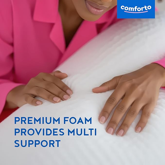 Classic Memory Foam Pillow – Classic Size Cooling Cervical Neck Pillow – Firm Support for Side, Back Sleepers, Pain Relief Pillow for Snoring – Shoulder Tension Bed Sleeping