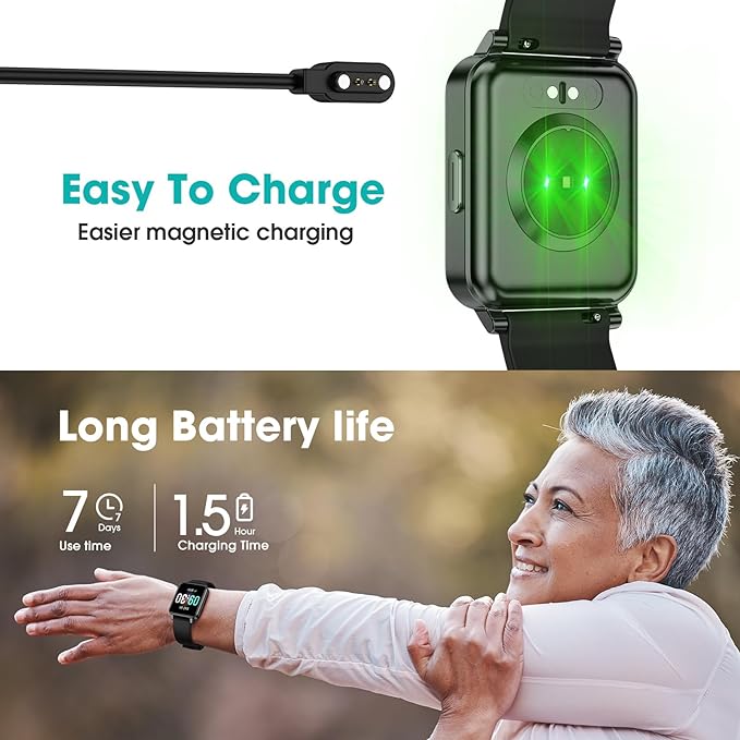 Pedometer Watch Senior Friendly No App/Phone Required, Waterproof Fitness Tracker Watch with Step Counter Calories/Sleep Tracker for Walking Running for Men Women