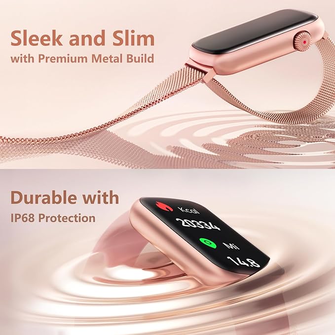 FITVII Slim Fitness Tracker with Blood Oxygen, Blood Pressure, 24/7 Heart Rate and Sleep Tracking, IP68 Waterproof Activity Trackers and Smart Watches with Step Tracker, Pedometer for Women Men