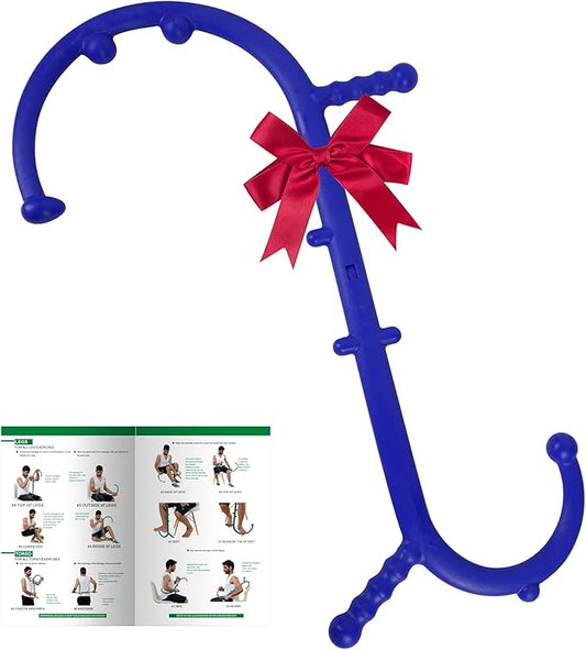 Massage Trigger Point Cane, Body Deep Tissue, Handheld Back, Neck, Shoulder, Leg and Feet Massager Rod, Muscle Release Tool Self Massage Hook Cane Gifts for Women & Men, Blue