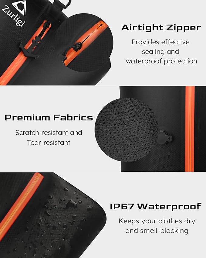 Zurligi Vacuum Compression Bags with Pump for Travel - Reusable, Portable Travel Pack Vacuum Bag Kit for Suitcases, Backpack