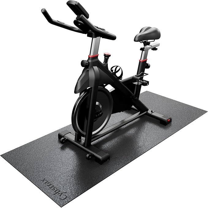 Treadmill Mat, Bike Trainer Mat for Stationary Spin Bike, 72" x 30" Non Slip Exercise Equipment Mat for Bike, Treadmill, Elliptical, Yoga - Workout Floor Protector for Carpet Or Hardwood