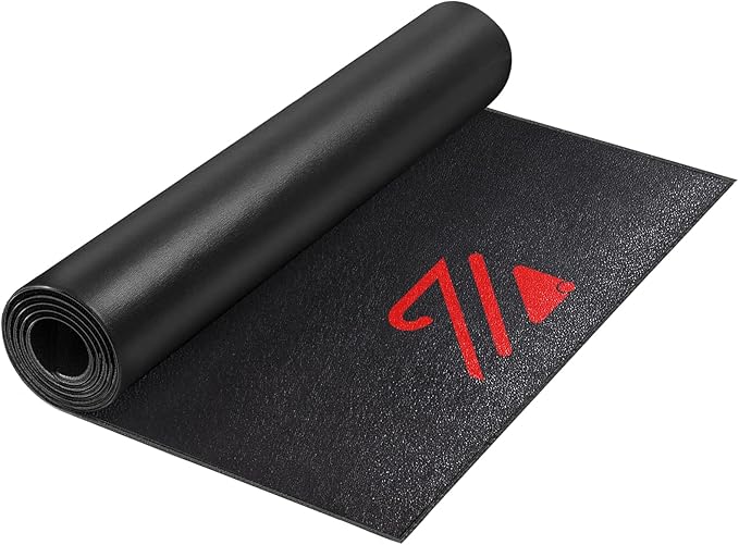 BUCKLOS Treadmill Mat Compatible with Stationary Bike & Recumbent Bike - Upgrade Thickness 6mm Non Slip, for Bike Trainer Protect Hardwood Floor Concrete Carpet Exercise Equipment