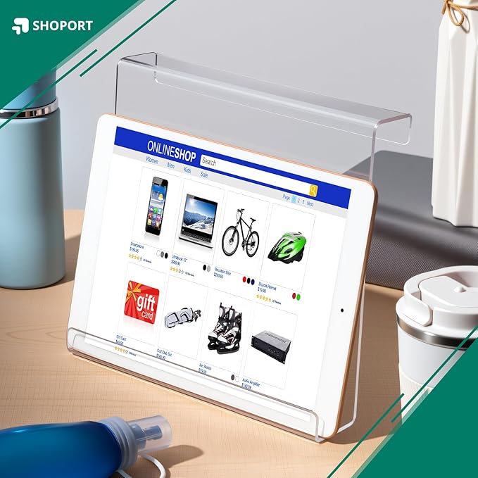 Jetec Treadmill Book Holder, Clear Acrylic Reading Rack for Treadmill Tablet Rack Universal Holder, for Tablet Magazines Books for Gym Exercising(9 x 8 x 1.5 Inches)