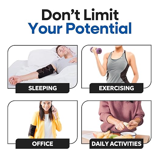 Elbow Splint Tendonitis l Tennis Elbow Brace | Cubital Tunnel Brace Support for Sleeping | Arm Support & Compression Sleeve Immobilizer for Ulnar Nerve Pain Relief | Women & Men Fits Most