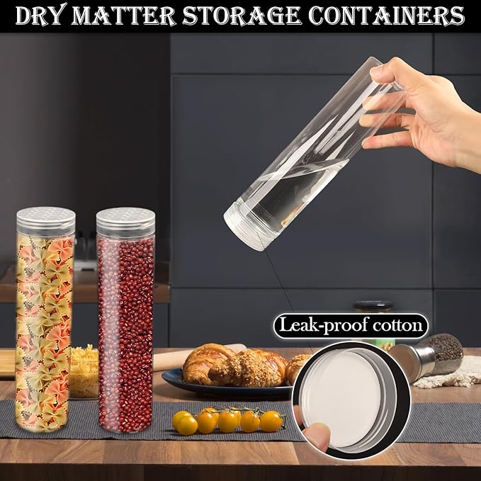 Nsmykhg Round Cracker Containers,8 Pack Saltine Cracker Storage Plastic Cracker Keeper Airtight Cracker Container Spaghetti Container,Spaghetti Container Clear Cylinder Cookie Holder for Food Storage