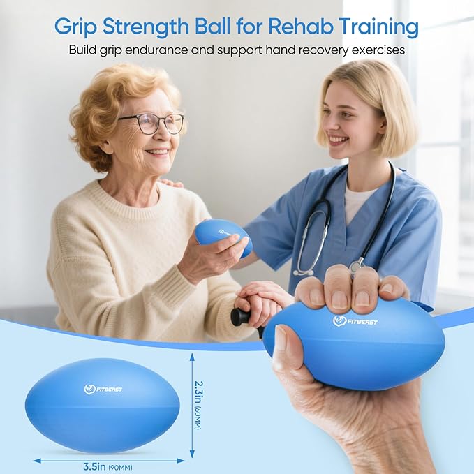 FitBeast Hand Exercise Ball Set–3 Pack Hand Squeeze Balls for Hand Therapy, Grip Strength, Finger & Wrist Training, Stress Balls for Adults, Ideal for Rehab, Arthritis, Carpal Tunnel