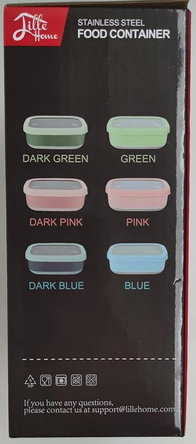 Lille Home Leak Proof Stainless Steel Lunch Snack Containers Set - Ideal for Educational Settings and Daycare - Nesting Trio with Silicone Lids - 47oz+30oz+16oz - Pink