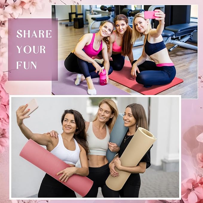 Timgle 6 Pcs 10mm Thick Yoga Mat Bulk, 68 x 24 Inches, Anti-Slip Tear-Resistant Exercise Mat for Adult Fitness, Stretching, Workout and Studio