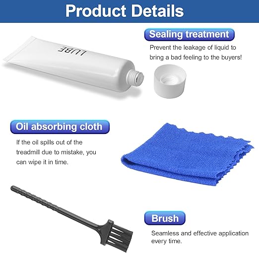 Fitness Treadmill Tube of Tread Belt Deck Lube for Spirit Sole Fitness Treadmill, Silicone Lubricant Oil Maintenance Lubricant p/n N020001, with Cleaning Cloth and Brush (1 Pack)