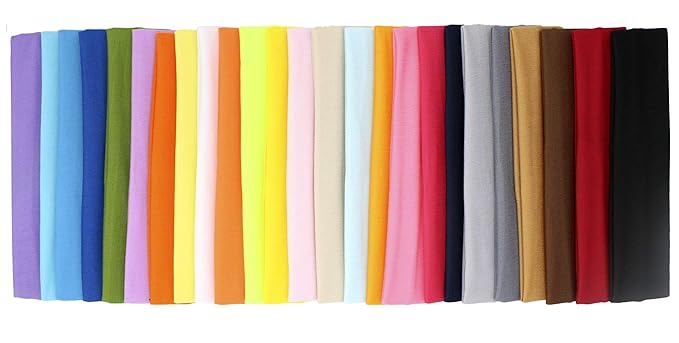 25pcs Elastic Stretch Sport Hairbands Yoga Beauty Hair Style Headbands for Women Head Wraps