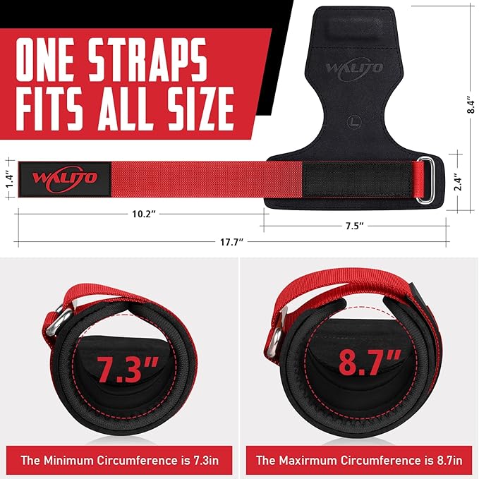 WALITO Weight Lifting Wrist Strap, Double Leather Weightlifting Wrist Straps for Gym Strength Training, Neoprene Padded Wrist Wraps - for Men & Women (Pair)