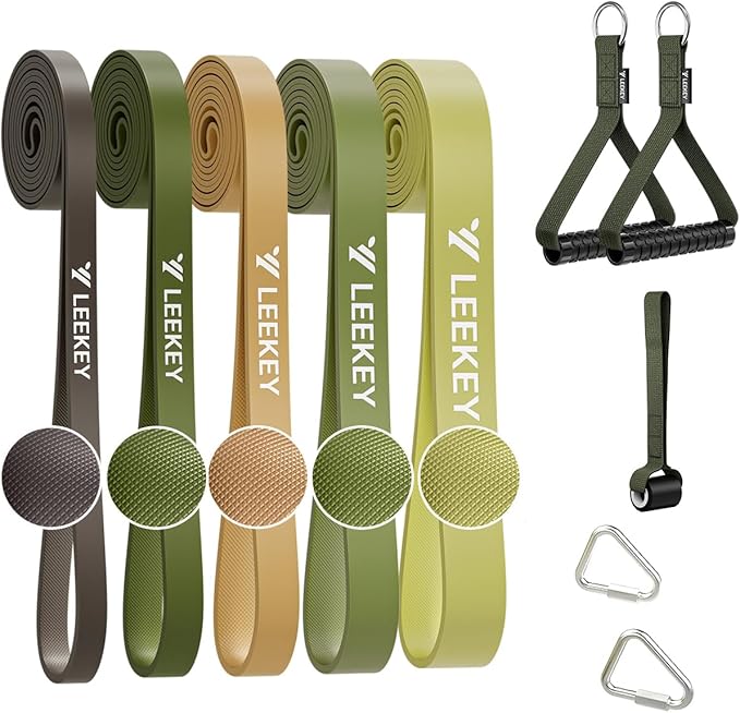 LEEKEY Resistance Bands, Exercise Bands with Handles,Pull Up Assist Bands - Bands for Working Out,Band for Men and Women Fitness Training, Physical Therapy,Home Workouts