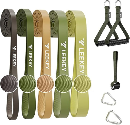 LEEKEY Resistance Bands, Exercise Bands with Handles,Pull Up Assist Bands - Bands for Working Out,Band for Men and Women Fitness Training, Physical Therapy,Home Workouts