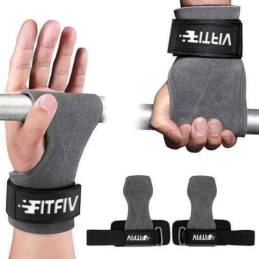 Weight Lifting Wrist Strap, Double Leather Weightlifting Wrist Straps for Gym Strength Training, Neoprene Padded Wrist Wraps - for Men & Women (Pair)