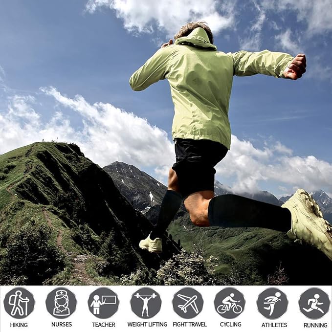 Graduated Copper Compression Socks for Men & Women Circulation 8 Pairs 15-20mmHg - Best for Running Athletic Cycling