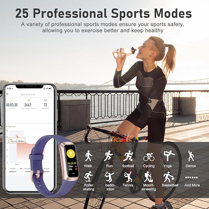 Fitness Tracker with Step Counter/Calories/Stopwatch, Activity Tracker, Health Tracker with Heart Rate Monitor, Sleep Tracker,1.10''AMOLED Touch Color Screen, Pedometer Watch for Women Men