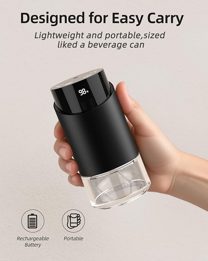 Waterless Essential Oil Diffuser Aromatherapy Scent Diffusers for Home Large Room, Bedroom, Car, Office, Desk, Battery Operated Mini Portable Air Freshener, 3 Countdown Timers & 3 Mist Levels