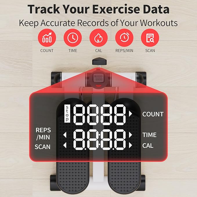 Total Body 2-in-1 Stepper Machine, Total Body Workout, Adjustable Hydraulic, Resistance Bands